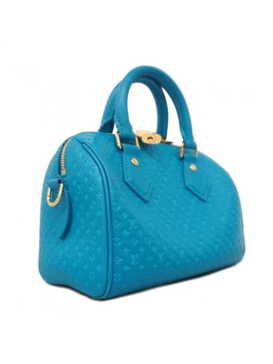 Louis Vuitton Handbag Nanogram Speedy Bandouliere 20 Blue 2-Way Bag - Picture 2 of 9